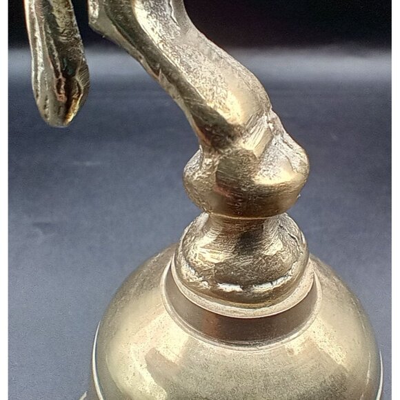 Bell Brass Unicorn Vintage Hand Crafted 6 Inch Korea Midcentury Dancing Pranchin - Picture 9 of 15